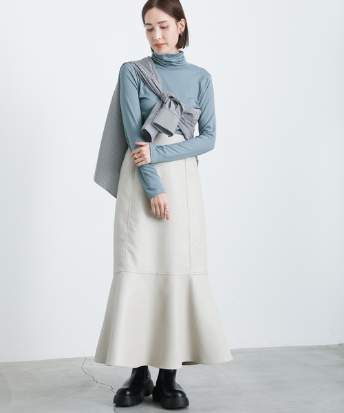 select MOCA(セレクトモカ)の「タートルストレッチトップス(Tシャツ/カットソー・レディース・ホワイト/ブラック/サックスブルー/ピンク/イエロー・FREE)」の17枚目の写真