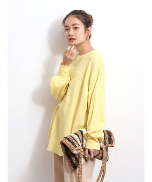 Ungrid(アングリッド)の「【WEB限定】スリーブボリュームワッフルロングスリーブTee(Tシャツ/カットソー・レディース・チャコールグレー/オレンジ/パープル系その他3/オフホワイト/アイボリー/グリーン/ブラック/イエロー/ブルー/ピンク/ミント/ライトイエロー・FREE)」の13枚目の写真