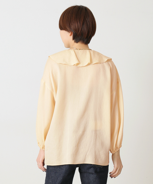 JOURNAL STANDARD ブラウン フリル 半袖ブラウス 完売品 journal standard luxe｜《追加》シャーリングローン フリル