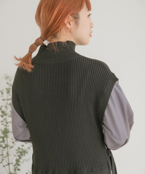 ITEMS URBANRESEARCH（アイテムズ アーバンリサーチ）の「ニットベストドッキングワンピース（ワンピース・レディース・グレー系その他/チャコールグレー/カーキ・FREE）」の10枚目の写真