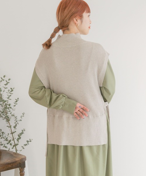 ITEMS URBANRESEARCH（アイテムズ アーバンリサーチ）の「ニットベストドッキングワンピース（ワンピース・レディース・グレー系その他/チャコールグレー/カーキ・FREE）」の21枚目の写真