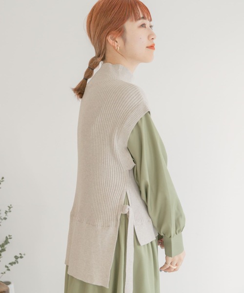 ITEMS URBANRESEARCH（アイテムズ アーバンリサーチ）の「ニットベストドッキングワンピース（ワンピース・レディース・グレー系その他/チャコールグレー/カーキ・FREE）」の22枚目の写真