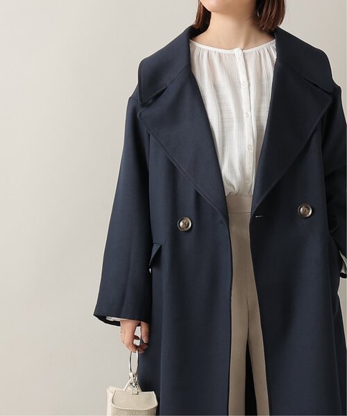 frames RAY CASSIN(フレームスレイカズン)の「ビッグカラーコート(トレンチコート・レディース・ネイビー/イエロー/ベージュ・FREE)」の3枚目の写真