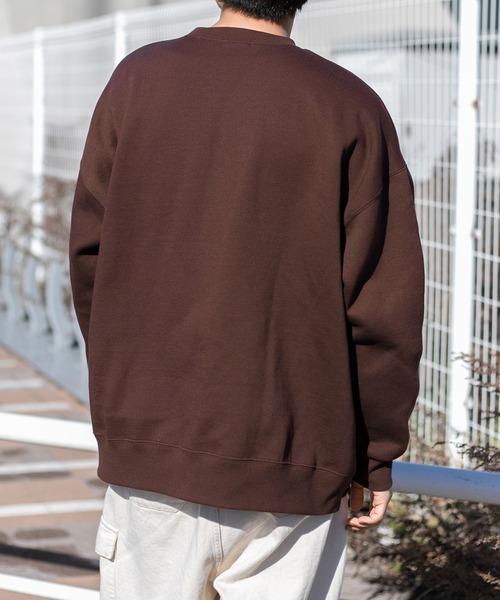 PairPair(ペアペア)の「裏起毛スクール風プルオーバー(ユニセックス)(スウェット・レディース・ネイビー/ブラウン・FREE)」の9枚目の写真