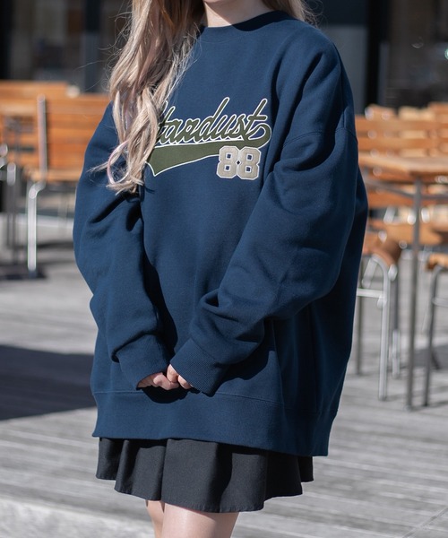 PairPair(ペアペア)の「裏起毛スクール風プルオーバー(ユニセックス)(スウェット・レディース・ネイビー/ブラウン・FREE)」の11枚目の写真