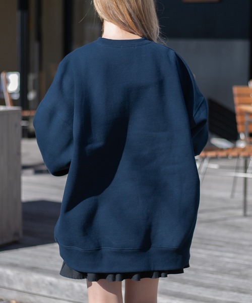 PairPair(ペアペア)の「裏起毛スクール風プルオーバー(ユニセックス)(スウェット・レディース・ネイビー/ブラウン・FREE)」の13枚目の写真