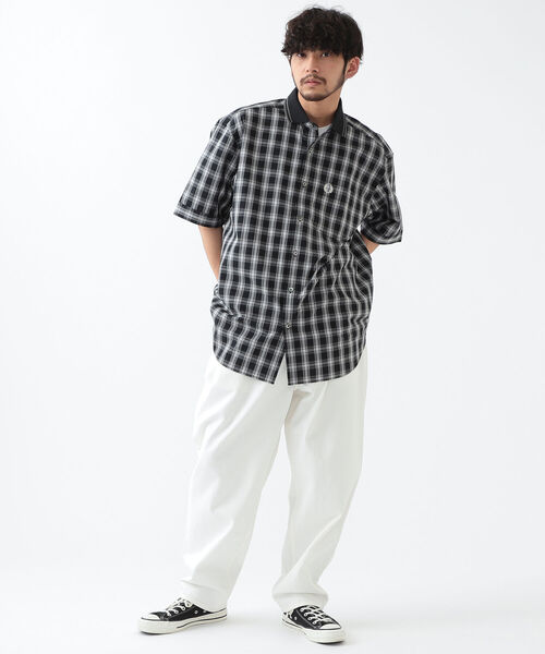 FRED PERRY（フレッドペリー）の「FRED PERRY × BEAMS / 別注 Rib Collar Cuff Shirts（シャツ/ブラウス・メンズ・チャコールグレー/ベージュ・SMALL/MEDIUM/LARGE/X-LARGE）」の10枚目の写真