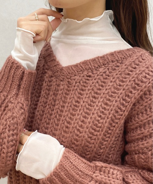 apres jour（アプレジュール）の「キャミ付きシアーインナー【ZOZOTOWN限定アイテム】（Tシャツ/カットソー・レディース・オフホワイト/ブラック・X-LARGE/フリー）」の8枚目の写真