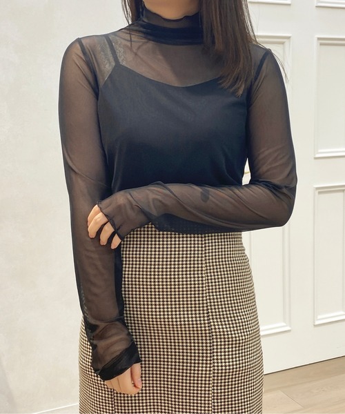 apres jour（アプレジュール）の「キャミ付きシアーインナー【ZOZOTOWN限定アイテム】（Tシャツ/カットソー・レディース・オフホワイト/ブラック・X-LARGE/フリー）」の15枚目の写真