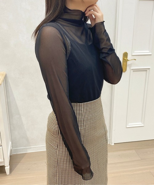 apres jour（アプレジュール）の「キャミ付きシアーインナー【ZOZOTOWN限定アイテム】（Tシャツ/カットソー・レディース・オフホワイト/ブラック・X-LARGE/フリー）」の18枚目の写真