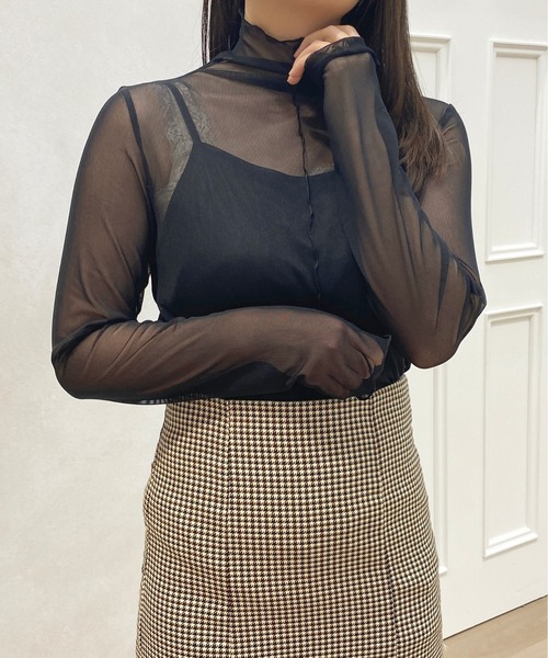 apres jour（アプレジュール）の「キャミ付きシアーインナー【ZOZOTOWN限定アイテム】（Tシャツ/カットソー・レディース・オフホワイト/ブラック・X-LARGE/フリー）」の16枚目の写真