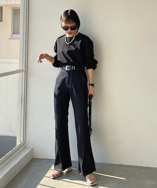 PAGEBOY（ページボーイ）の「マトンスリーブプルオーバー（Tシャツ/カットソー・レディース・ブラック/オフホワイト/ブルー/グリーン/グレイッシュベージュ・FREE）」の11枚目の写真