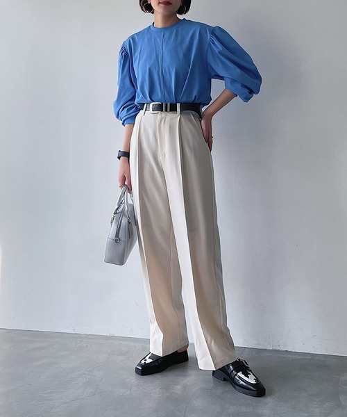 PAGEBOY（ページボーイ）の「マトンスリーブプルオーバー（Tシャツ/カットソー・レディース・ブラック/オフホワイト/ブルー/グリーン/グレイッシュベージュ・FREE）」の16枚目の写真