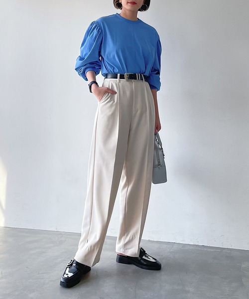 PAGEBOY（ページボーイ）の「マトンスリーブプルオーバー（Tシャツ/カットソー・レディース・ブラック/オフホワイト/ブルー/グリーン/グレイッシュベージュ・FREE）」の17枚目の写真