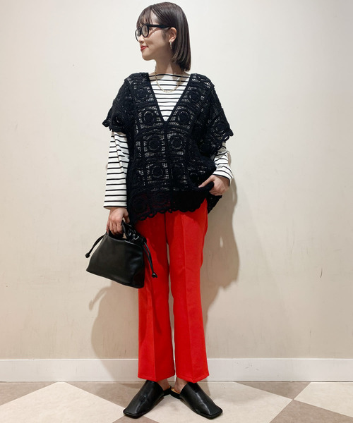 ITEMS URBANRESEARCH（アイテムズ アーバンリサーチ）の「クロシェパッチワークニット（ニット/セーター・レディース・ブラック/ナチュラル・FREE）」の22枚目の写真