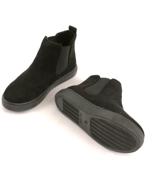 GIORDANO（ジョルダーノ）の「[GIORDANO]ハイカットスリッポンスニーカー（スニーカー・レディース・ブラック/グレー・MEDIUM/LARGE）」の2枚目の写真