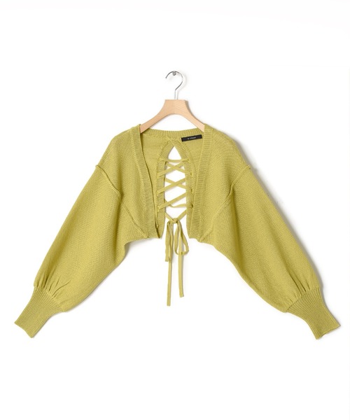 w closet（ダブルクローゼット）の「後ろレースアップショート丈カーディガン（カーディガン/ボレロ・レディース・オフホワイト/ピンク/ブラック/イエロー・FREE）」の17枚目の写真