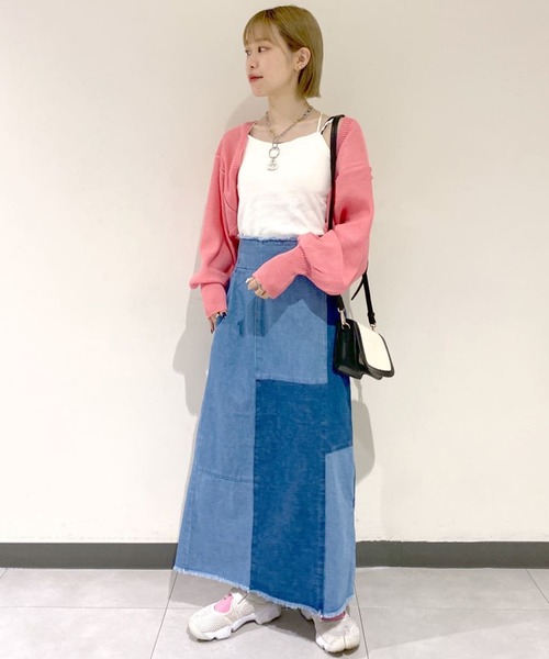 w closet（ダブルクローゼット）の「後ろレースアップショート丈カーディガン（カーディガン/ボレロ・レディース・オフホワイト/ピンク/ブラック/イエロー・FREE）」の19枚目の写真