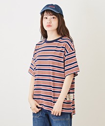 CUBE SUGAR（キューブシュガー）の「マルチボーダー半袖ビッグTシャツ（Tシャツ/カットソー）」