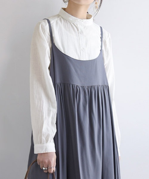 and it_(アンドイット)の「エミュラル emural コットン丸襟ブラウス(シャツ/ブラウス・レディース・アイボリー/ストライプ/チェック・M-L)」の8枚目の写真