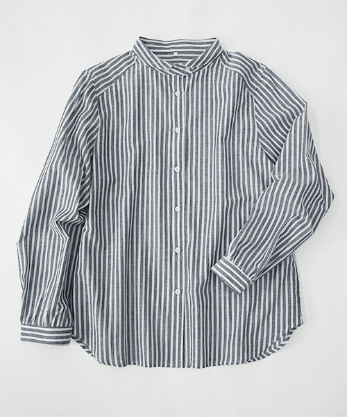 and it_(アンドイット)の「エミュラル emural コットン丸襟ブラウス(シャツ/ブラウス・レディース・アイボリー/ストライプ/チェック・M-L)」の10枚目の写真