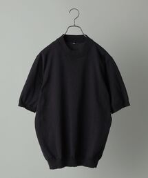SHIPS | SHIPS:CORDURA(R) コットン モックネック 半袖ニットTシャツ(Tシャツ/カットソー)