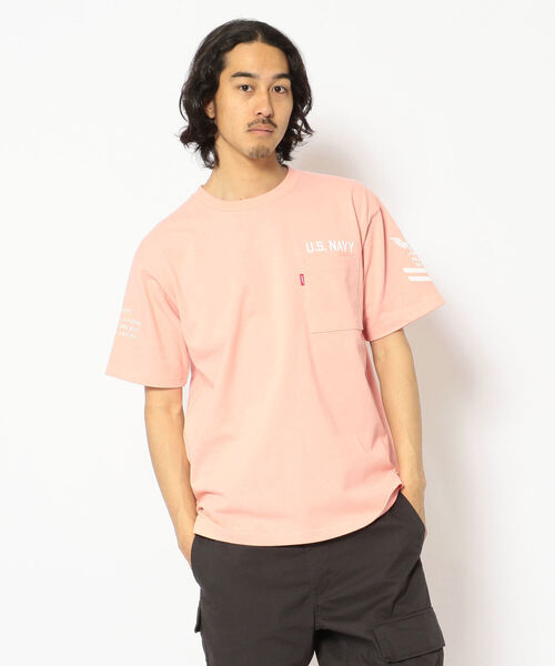 AVIREX（アヴィレックス）の「半袖 ネイバル ポケット Tシャツ / S/S NAVAL POCKET T-SHIRT / アヴィレックス / AVIREX（Tシャツ/カットソー・メンズ・ネイビー/オリーブ/オフホワイト/ピンク/その他10・LARGE/XX-LARGE/X-LARGE/MEDIUM/XL/2XL/M/L）」の4枚目の写真