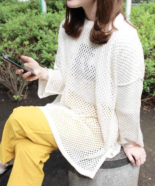 MLI'A(エムリア)の「メッシュ2WAYカーデ(カーディガン/ボレロ・レディース・ブラック/ブラウン/グレー系その他/アイボリー・M)」の2枚目の写真