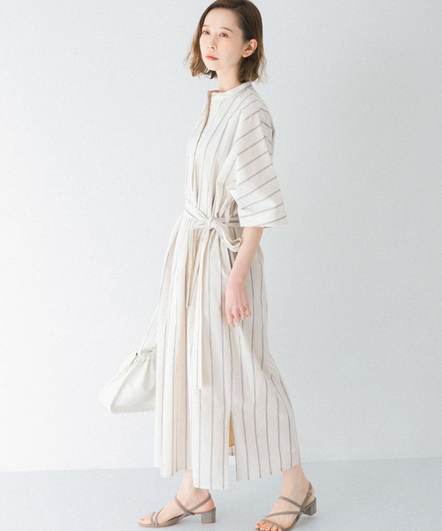 URBAN RESEARCH ROSSO WOMEN(アーバンリサーチ ロッソ)の「ストライプカフタンシャツワンピース(ワンピース・レディース・ブルー系その他/ホワイト系その他・FREE)」の10枚目の写真