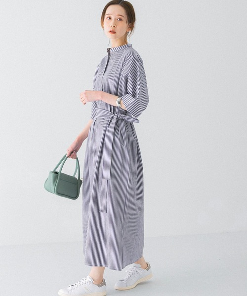 URBAN RESEARCH ROSSO WOMEN(アーバンリサーチ ロッソ)の「ストライプカフタンシャツワンピース(ワンピース・レディース・ブルー系その他/ホワイト系その他・FREE)」の17枚目の写真