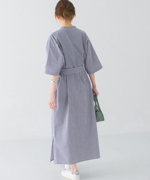 URBAN RESEARCH ROSSO WOMEN(アーバンリサーチ ロッソ)の「ストライプカフタンシャツワンピース(ワンピース・レディース・ブルー系その他/ホワイト系その他・FREE)」の19枚目の写真