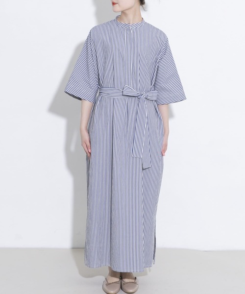 URBAN RESEARCH ROSSO WOMEN(アーバンリサーチ ロッソ)の「ストライプカフタンシャツワンピース(ワンピース・レディース・ブルー系その他/ホワイト系その他・FREE)」の21枚目の写真