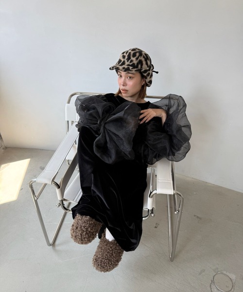 シースルーボリュームパフドレス【SANSeLF】sanw22a009（ドレス