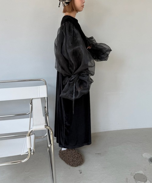 シースルーボリュームパフドレス【SANSeLF】sanw22a009（ドレス