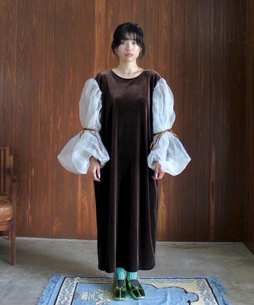 シースルーボリュームパフドレス【SANSeLF】sanw22a009（ドレス