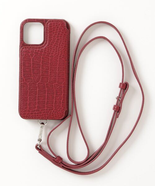 【DEMIURVO】デミウルーボPOCHE FLAT Croco 背面手帳型スマホケース ストラップ付【iPhone13/ iPhone13Pro/iPhone13Pro MAX /iPhone12・12Pro 対応 】