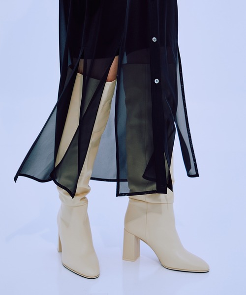 THINGS THAT MATTER(シングス ザット マター)の「THINGS THAT MATTER SHEER MAXI SHIRT DRESS (ARCHIVE COLLECTION)(シャツワンピース・レディース・ブラック/ベージュ・FREE)」の12枚目の写真