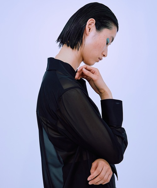 THINGS THAT MATTER(シングス ザット マター)の「THINGS THAT MATTER SHEER MAXI SHIRT DRESS (ARCHIVE COLLECTION)(シャツワンピース・レディース・ブラック/ベージュ・FREE)」の8枚目の写真