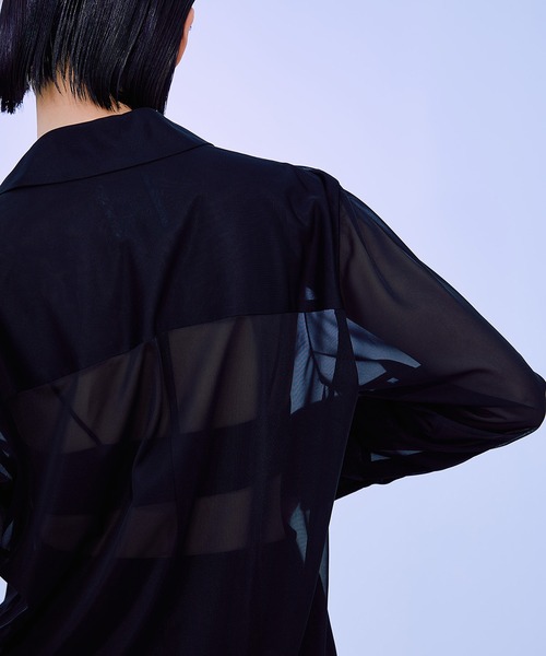 THINGS THAT MATTER(シングス ザット マター)の「THINGS THAT MATTER SHEER MAXI SHIRT DRESS (ARCHIVE COLLECTION)(シャツワンピース・レディース・ブラック/ベージュ・FREE)」の6枚目の写真
