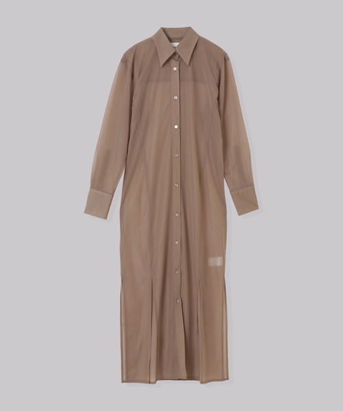 THINGS THAT MATTER(シングス ザット マター)の「THINGS THAT MATTER SHEER MAXI SHIRT DRESS (ARCHIVE COLLECTION)(シャツワンピース・レディース・ブラック/ベージュ・FREE)」の7枚目の写真