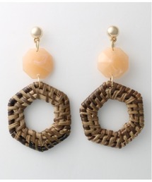 Alluge | ラタン編みヘキサゴンピアス(ピアス（両耳用）)