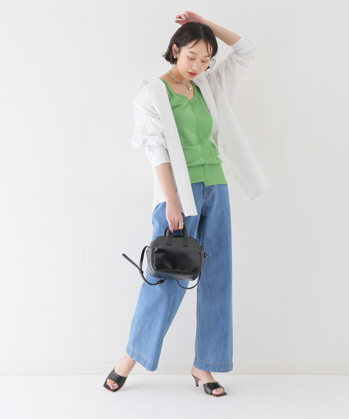 SLOBE IENA(スローブイエナ)の「【ESLOW/エスロー】 COMBINATION タンクトップ(Tシャツ/カットソー・レディース・ブラック/グリーン・FREE)」の11枚目の写真