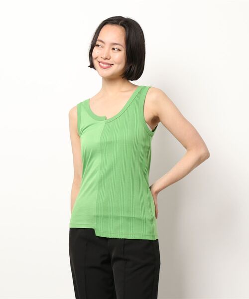 SLOBE IENA(スローブイエナ)の「【ESLOW/エスロー】 COMBINATION タンクトップ(Tシャツ/カットソー・レディース・ブラック/グリーン・FREE)」の9枚目の写真