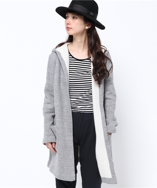 ROSE BUD（ローズバッド）の「S-LC-15101 HOODED GOWN COAT（その他アウター・レディース・ミックスグレー/オートミール・ONE SIZE）」の2枚目の写真