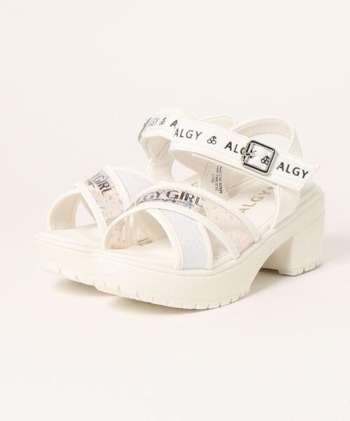 algy（アルジー）の「ALGY アルジー キッズ 厚底クロスストラップサンダル【軽量】 3027（サンダル・キッズ・ブラック/ホワイト・22.0cm/21.0cm/24.0cm/23.0cm/20.0cm/19.0cm）」の2枚目の写真