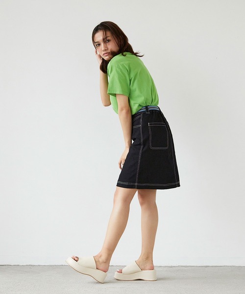 179/WG（イチナナキュウダブルジー）の「台形スカート（スカート・レディース・ブラック/ブルー/オフホワイト・MEDIUM）」の19枚目の写真