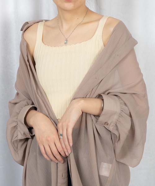 Loco Ocean(ロコオーシャン)の「ショート丈リブタンクトップ(タンクトップ・レディース・ブラック/ベージュ/オフホワイト・FREE)」の13枚目の写真