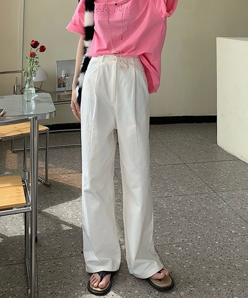 ANOTHER S(アナザーエス)の「カラーデニム タック入りワイドパンツ(デニムパンツ・レディース・パープル/ホワイト/ピンク・L/M/S)」の13枚目の写真