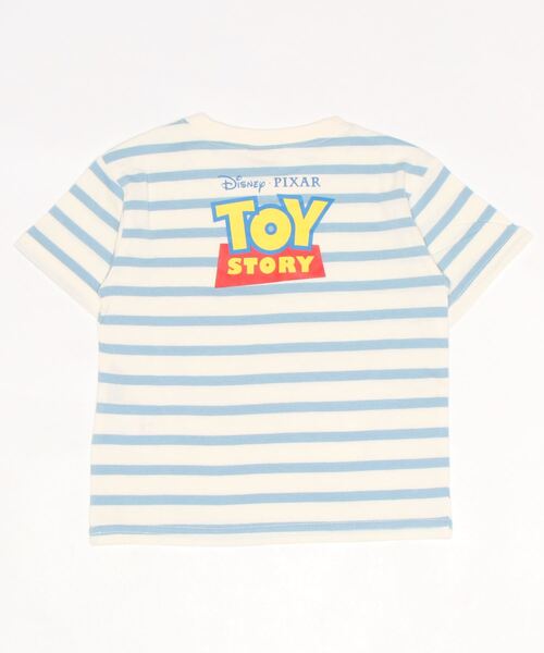 petit main（プティマイン）の「【トイストーリー】ボーダー半袖Tシャツ（Tシャツ/カットソー・キッズ・サックスブルー/ネイビー・80ｃｍ/110cm/120cm/100cm/90cm/130cm）」の3枚目の写真