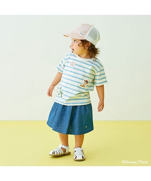 petit main（プティマイン）の「【トイストーリー】ボーダー半袖Tシャツ（Tシャツ/カットソー・キッズ・サックスブルー/ネイビー・80ｃｍ/110cm/120cm/100cm/90cm/130cm）」の4枚目の写真
